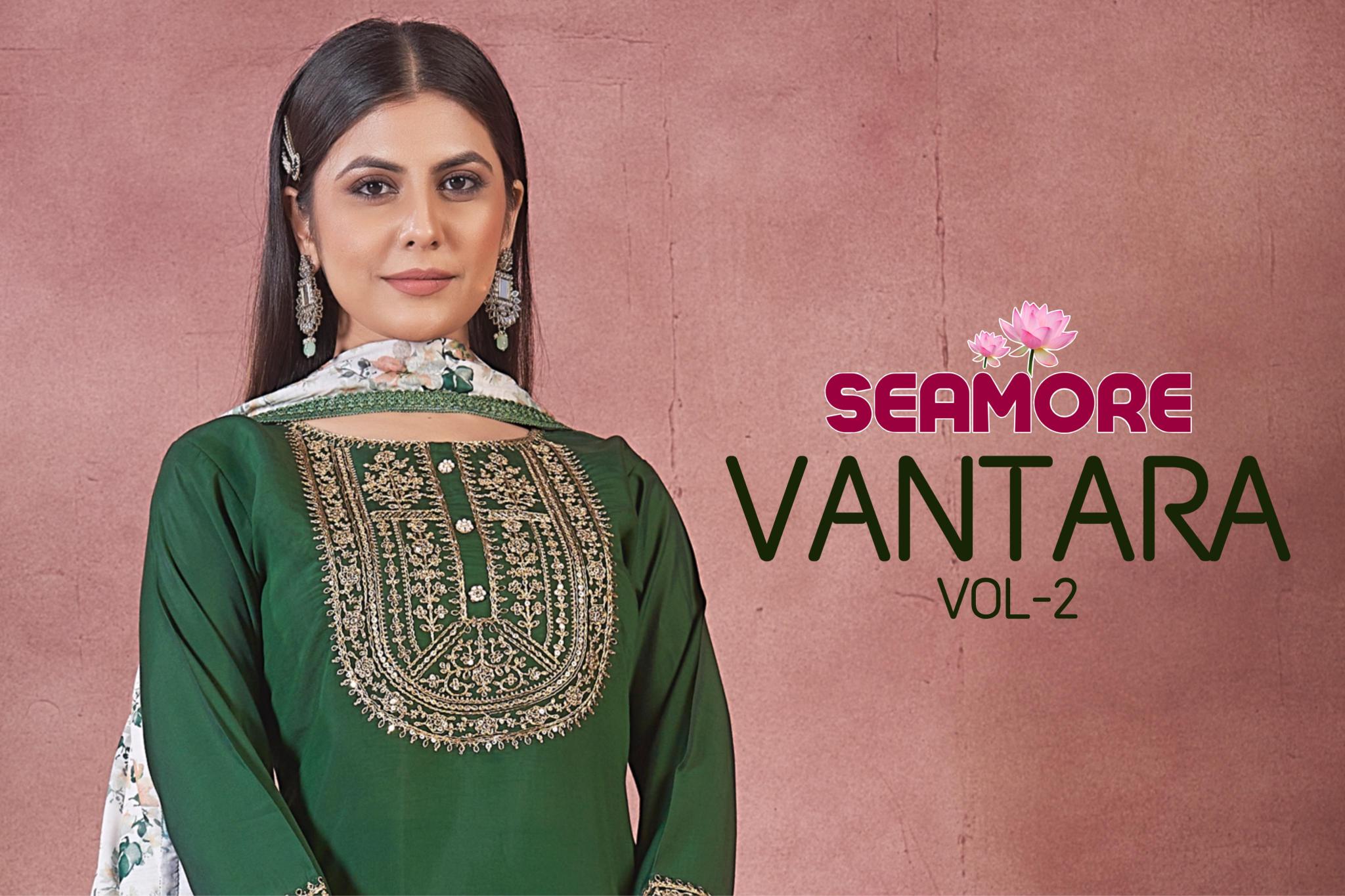 Seamore Vantara Vol 2 Embroidery Kurti Wholesale Catalog