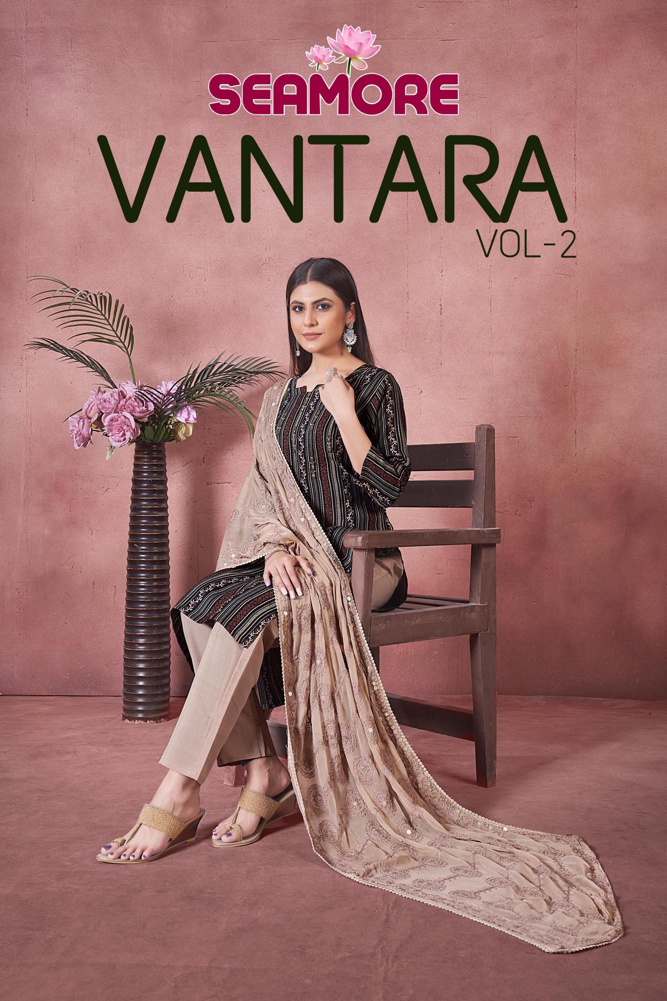 Seamore Vantara Vol 2 Embroidery Kurti Wholesale Catalog