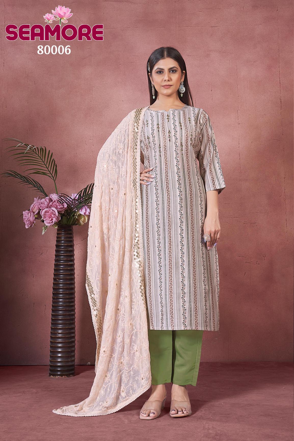 Seamore Vantara Vol 2 Embroidery Kurti Wholesale Catalog