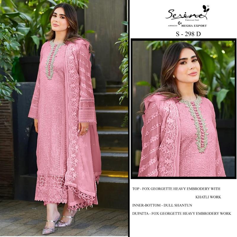 Serine S 298 A-B-C-D Georgette Pakistani Suits Wholesale Catalog
