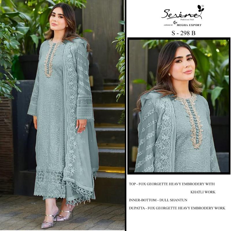 Serine S 298 A-B-C-D Georgette Pakistani Suits Wholesale Catalog