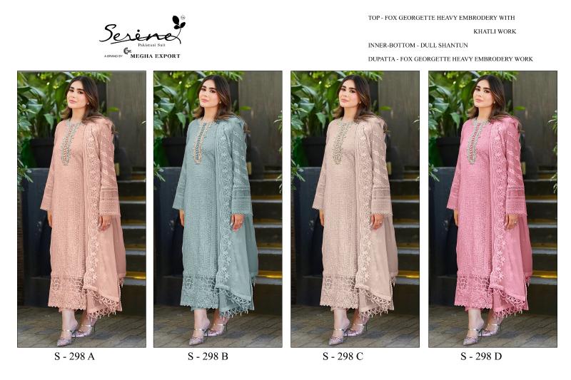 Serine S 298 A-B-C-D Georgette Pakistani Suits Wholesale Catalog