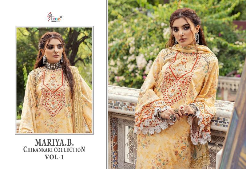 Shree Mariya B Chikankari Vol 1 Cotton Dupatta Salwar Kameez Wholesale Catalog