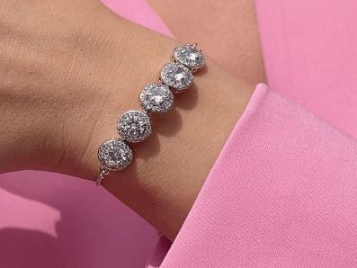 American Silver Diamond Bracelet