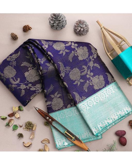 Soft Silk 1071 Lichi Jacquard Work Fancy Saree Wholesale catalog