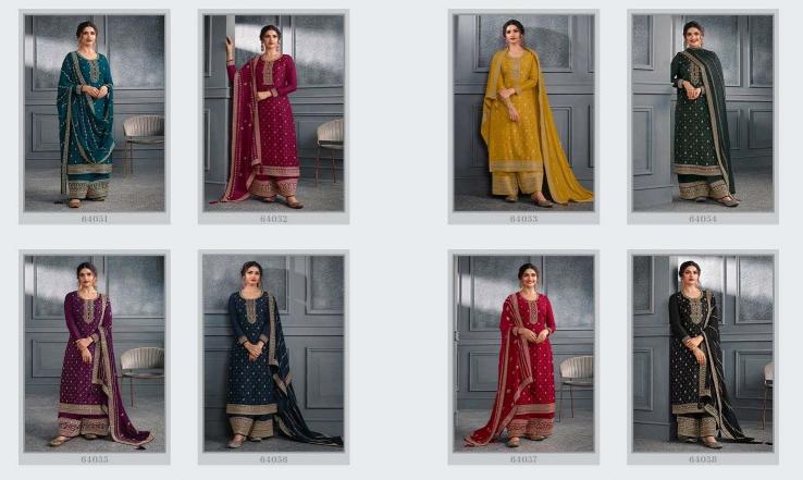 Soha 64051 To 64058 Designer Dola Silk Jecquard Salwar Suit Wholesale catalog