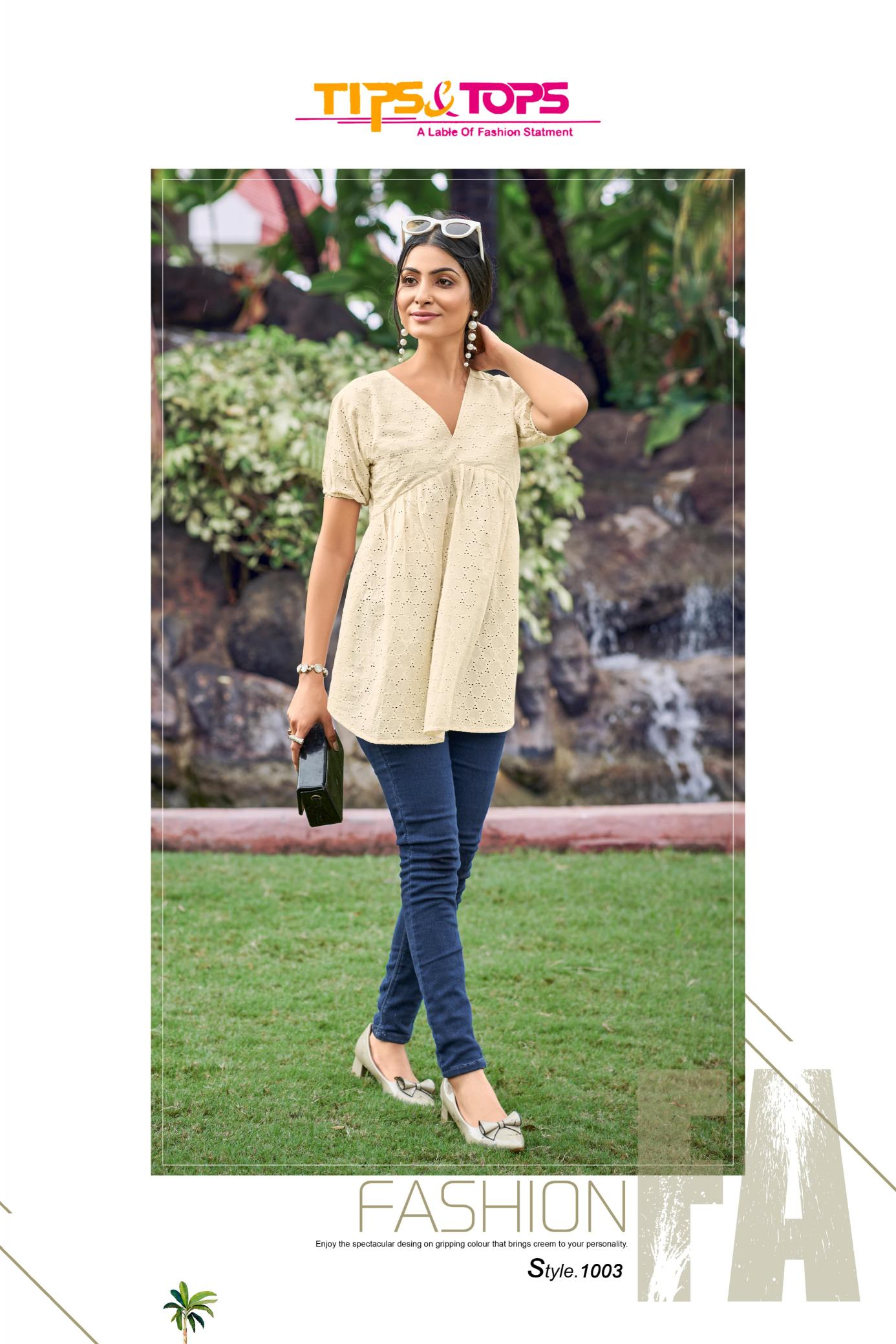 TIPS & TOPS Rainbow Cotton Kurti Top Wholesale Catalog 