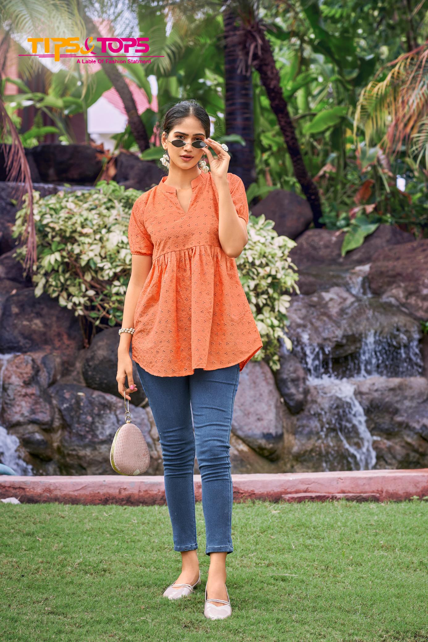 TIPS & TOPS Rainbow Cotton Kurti Top Wholesale Catalog 