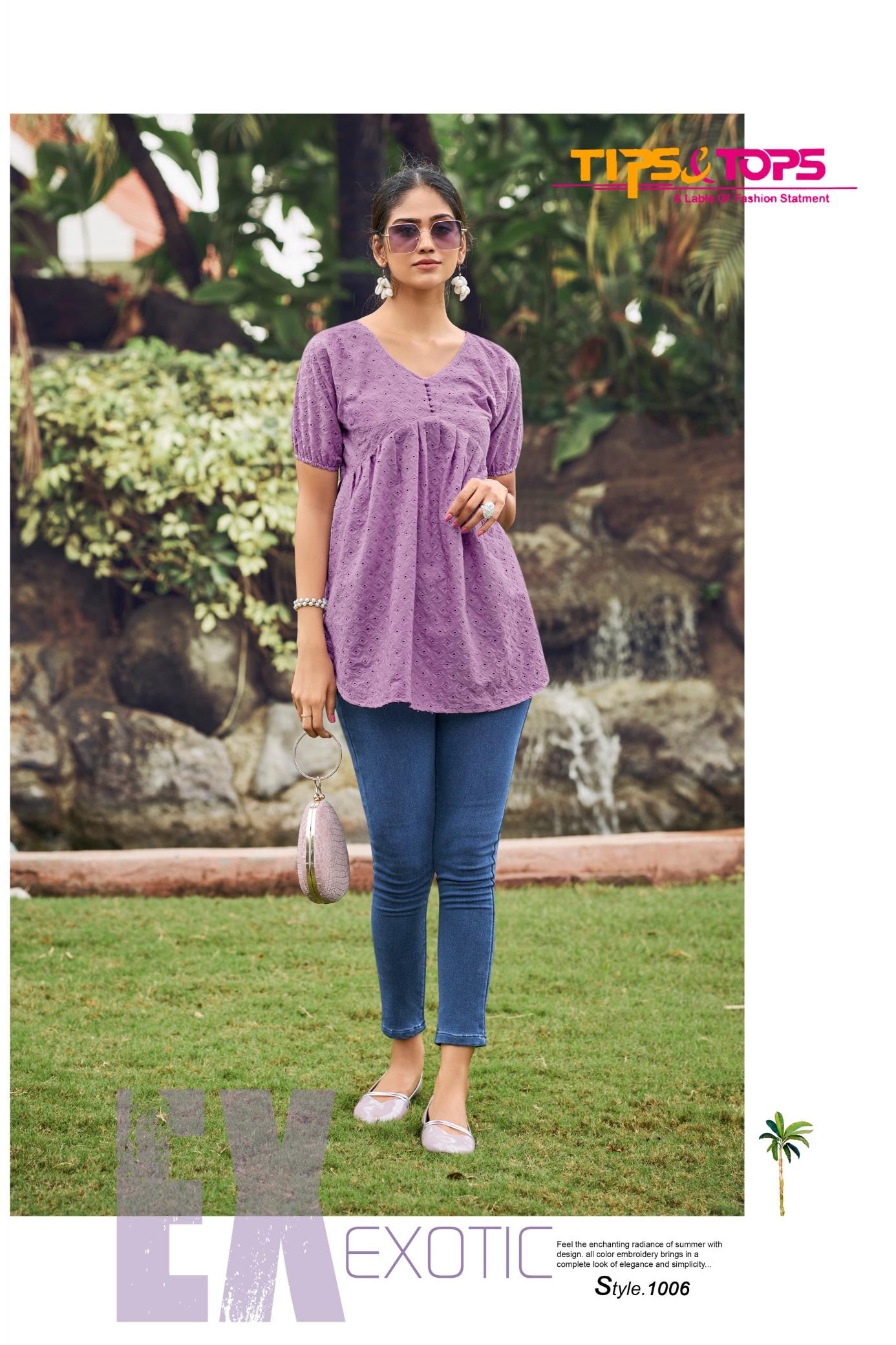 TIPS & TOPS Rainbow Cotton Kurti Top Wholesale Catalog 
