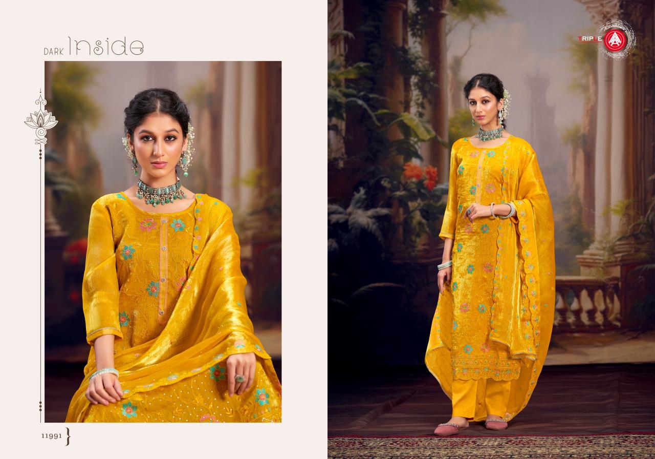Triple Aaa Kalgi Silk Fancy Dress Material Wholesale Catalog