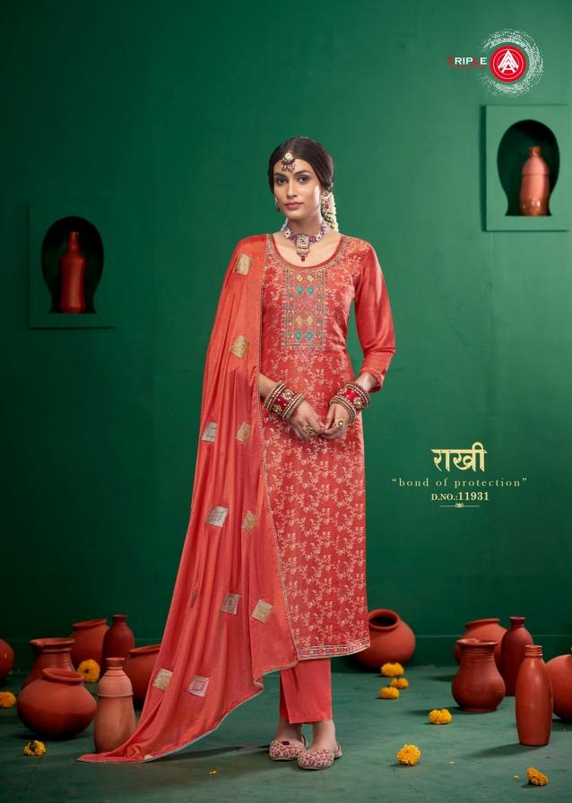 Triple Aaa Manroop Fancy Dress Material Wholesale Catalog