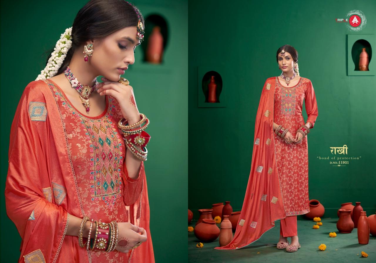 Triple Aaa Manroop Fancy Dress Material Wholesale Catalog