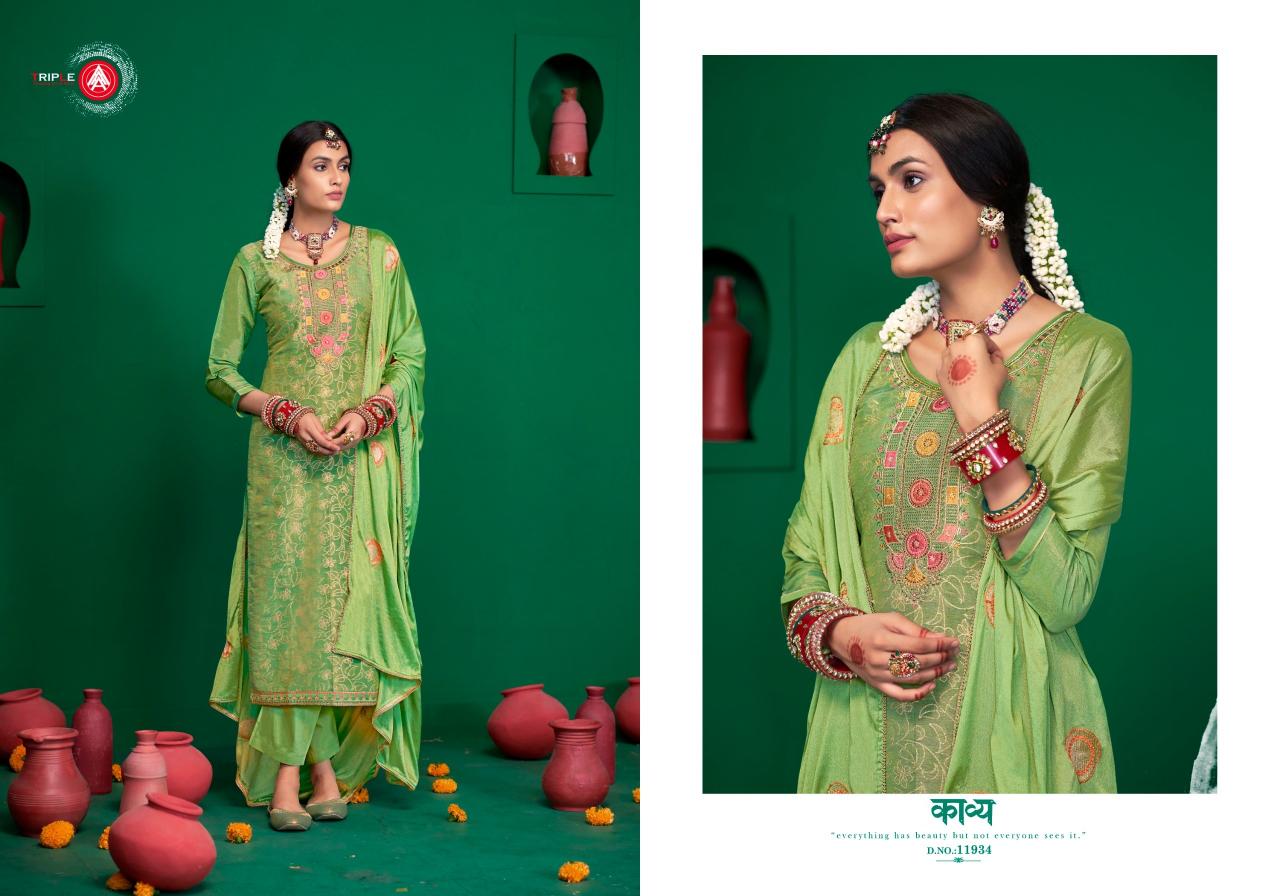 Triple Aaa Manroop Fancy Dress Material Wholesale Catalog