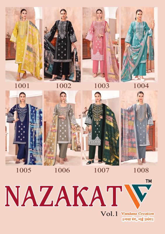 Vandana Nazakat Vol 1 Cotton Dress Material Wholesale catalog