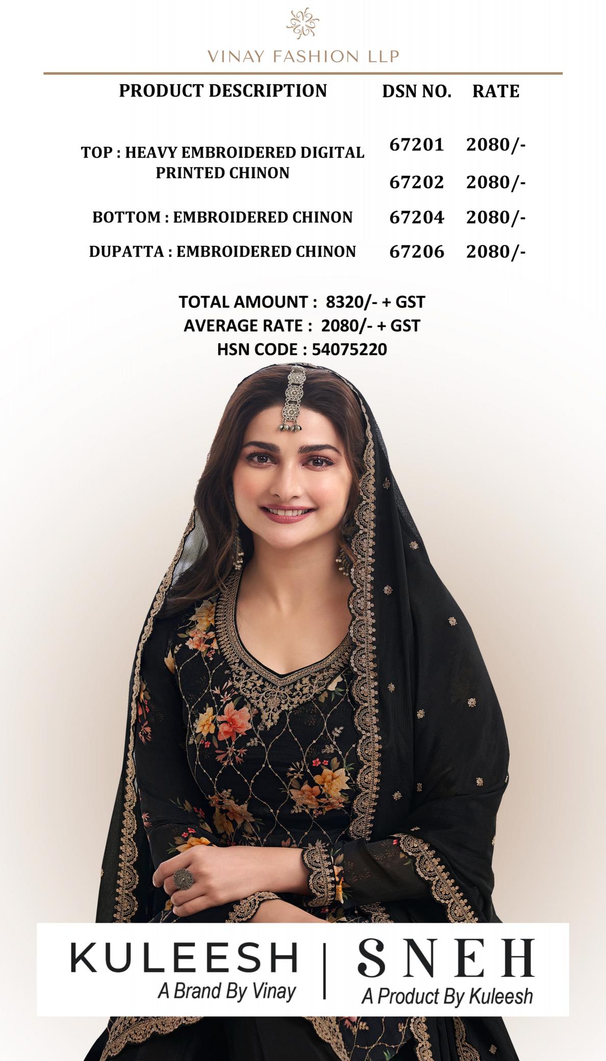 Vinay KULEESH SNEH HITLIST Dress Material Wholesale catalog