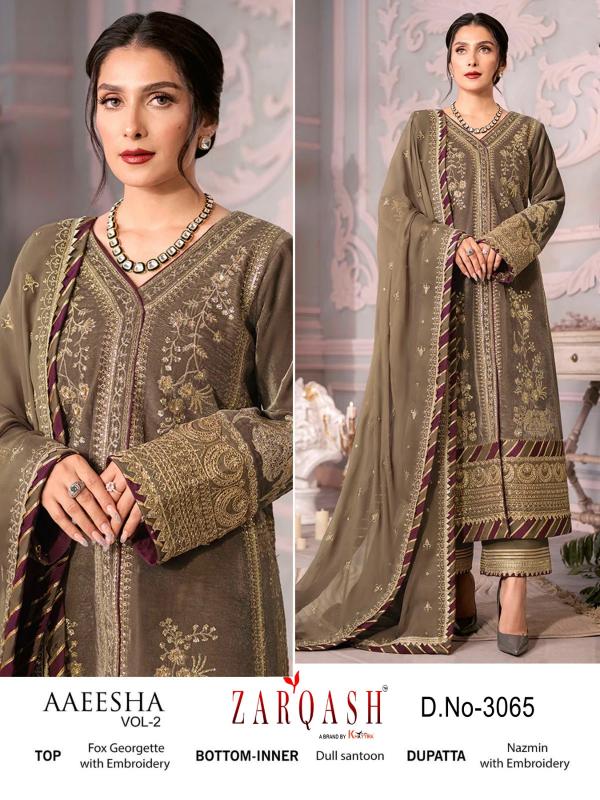 Zarqash Z 3065 Georgette Pakistani Suits Wholesale Catalog