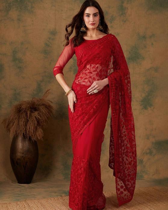Zili 27 Beautiful Designer Net Saree Wholesale Catalog
