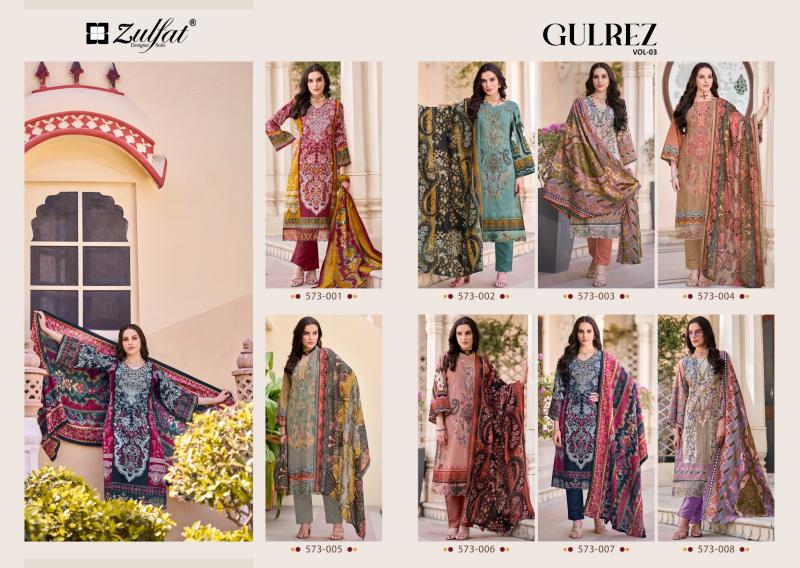 Zulfat Gulrez Vol 3 Cotton Printed Dress Material Wholesale Catalog