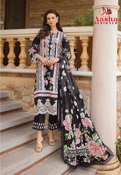 Aasha 1126 Cotton Dupatta Pakistani Suits Wholesale Catalog