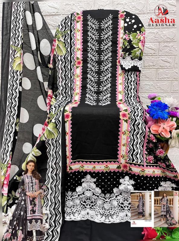 Aasha 1126 Cotton Dupatta Pakistani Suits Wholesale Catalog