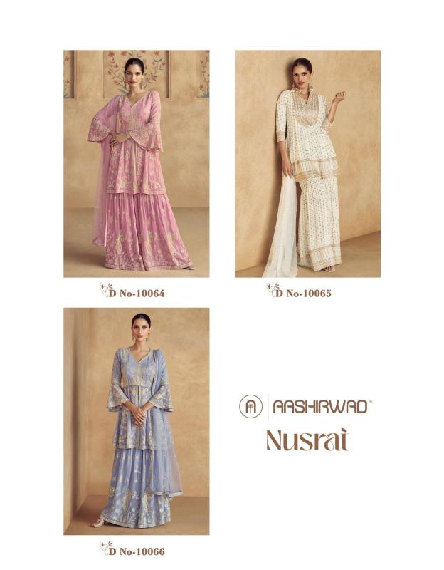 Aashirwad Nusrat 10064 Designer Salwar Kameez Wholesale catalog