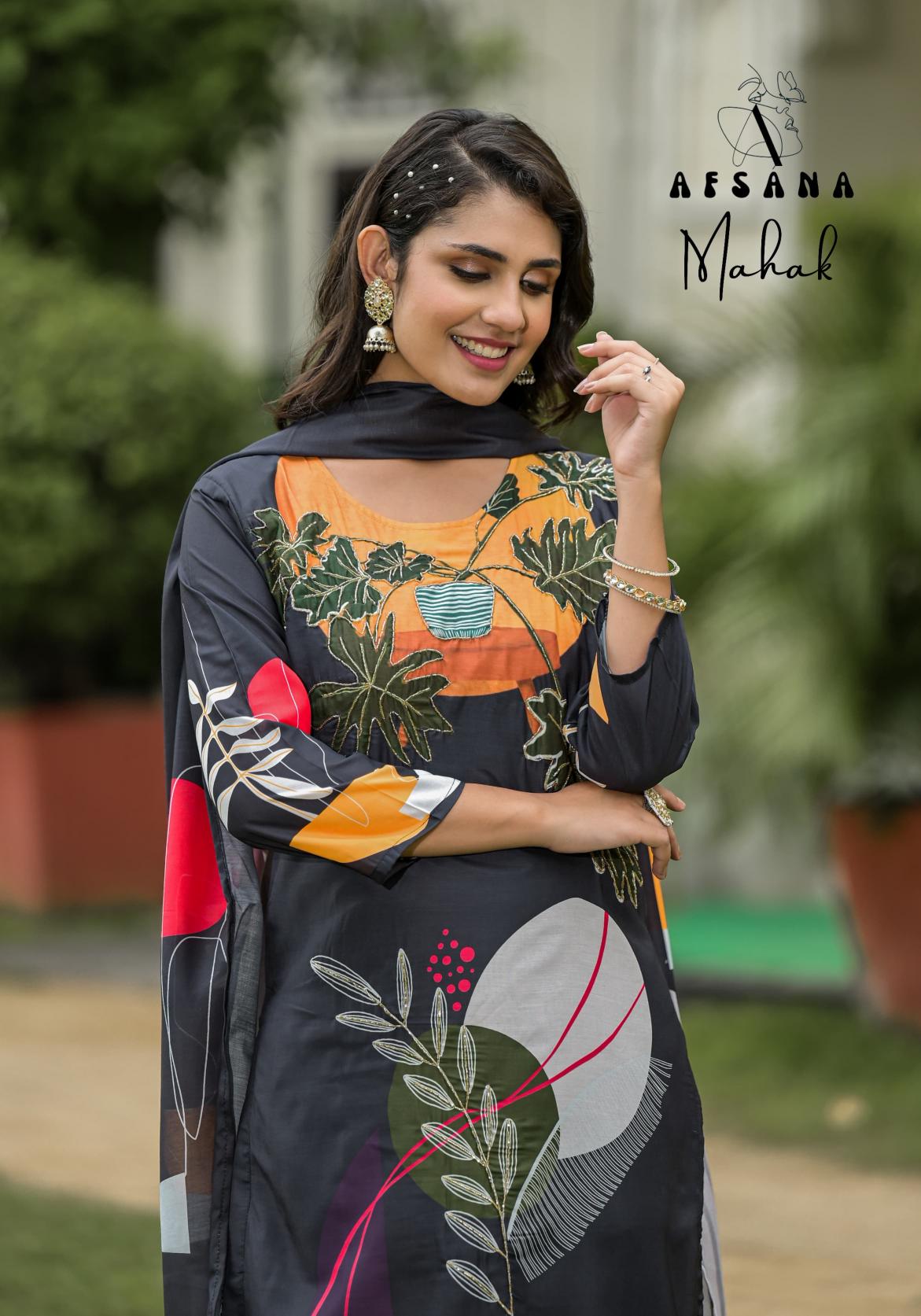 Afsana Mahak Buy Black Kurtis Online India Wholesale Catalog