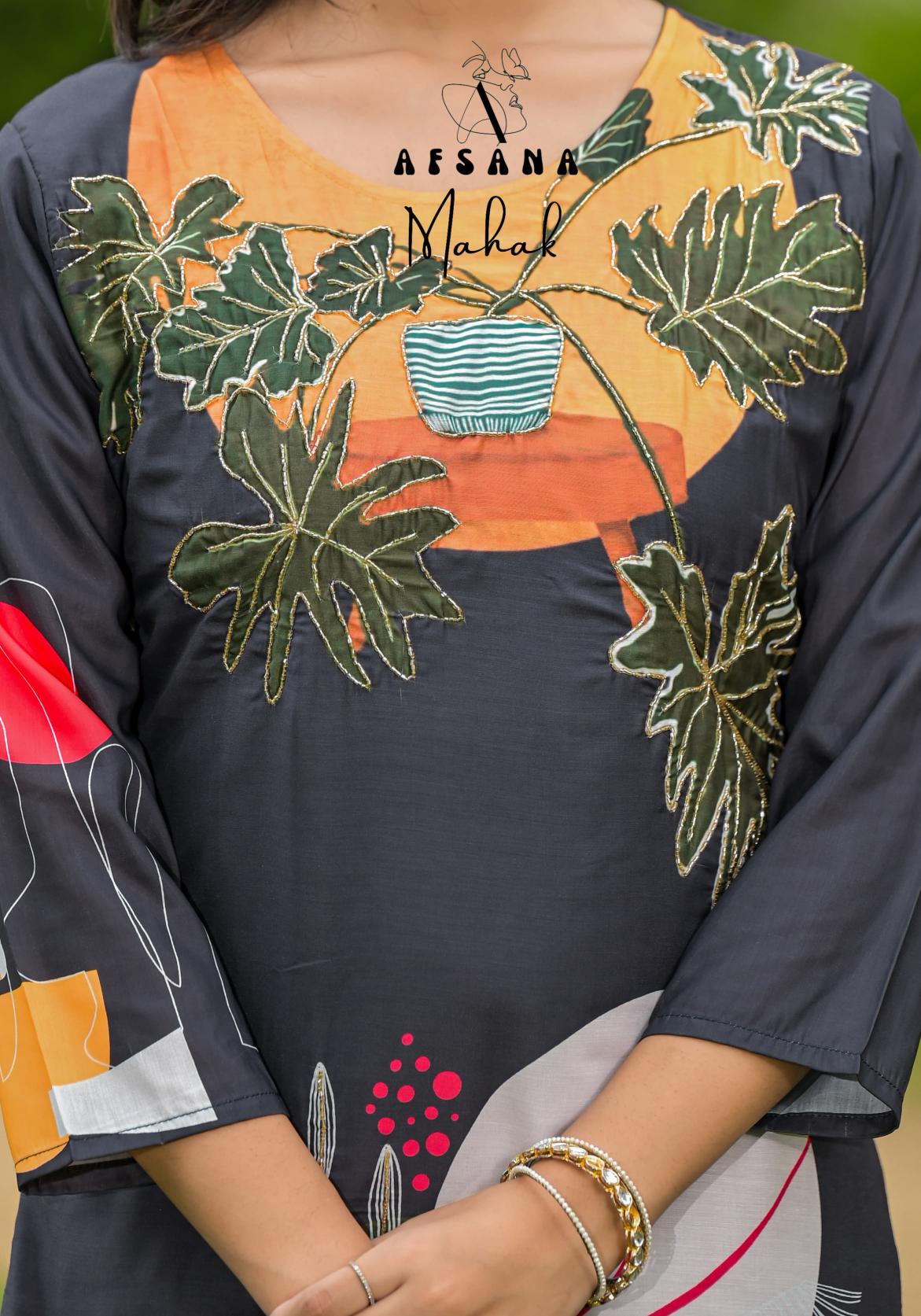Afsana Mahak Buy Black Kurtis Online India Wholesale Catalog
