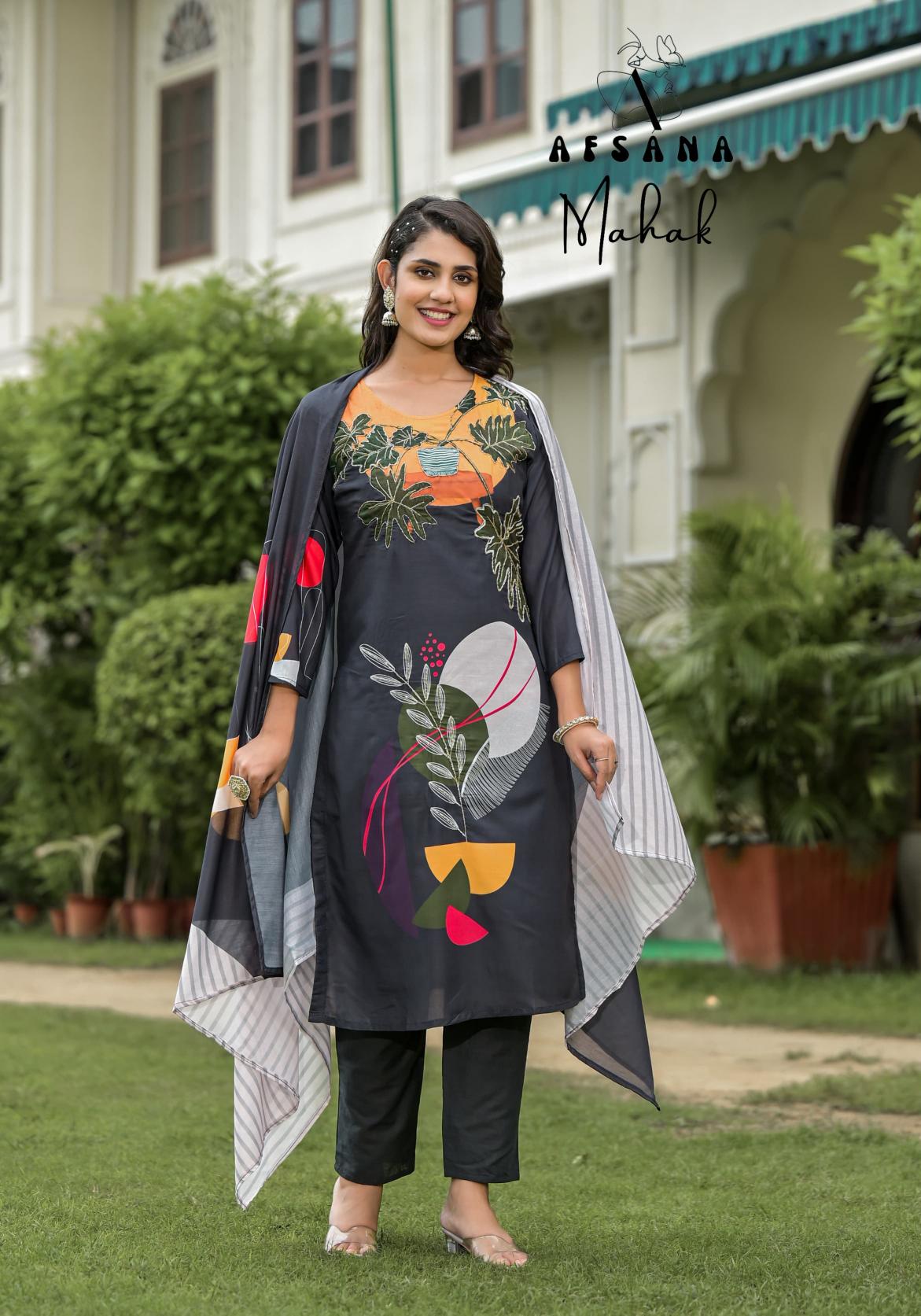 Afsana Mahak Buy Black Kurtis Online India Wholesale Catalog