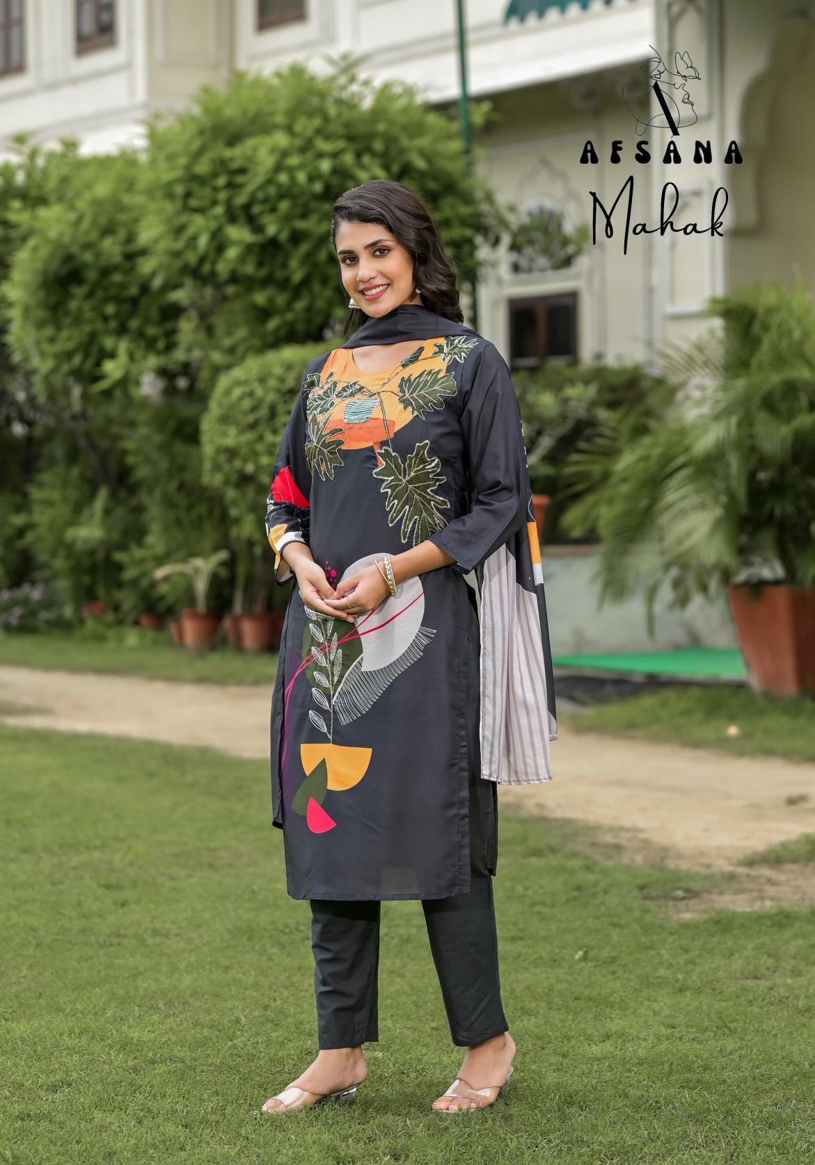 Afsana Mahak Buy Black Kurtis Online India Wholesale Catalog