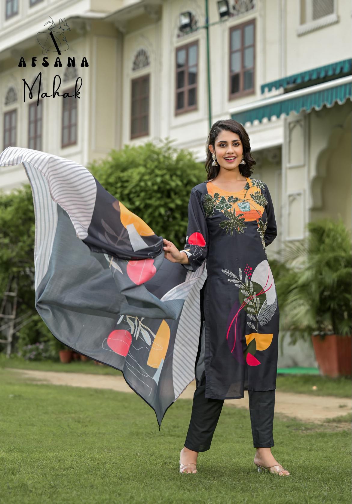 Afsana Mahak Buy Black Kurtis Online India Wholesale Catalog