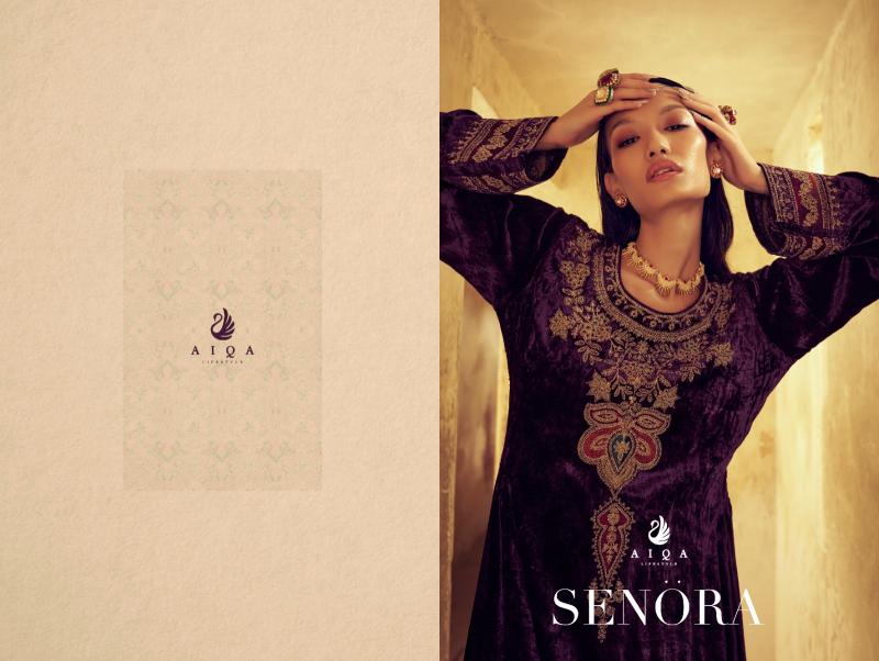 AIQA SENORA Pure Velvet Fancy Salwar Kameez Wholesale Catalog