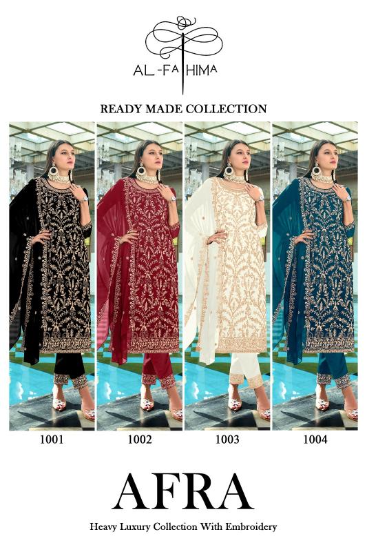 Al Fathima Afra Georgette Pakistani Suits Wholesale Catalog