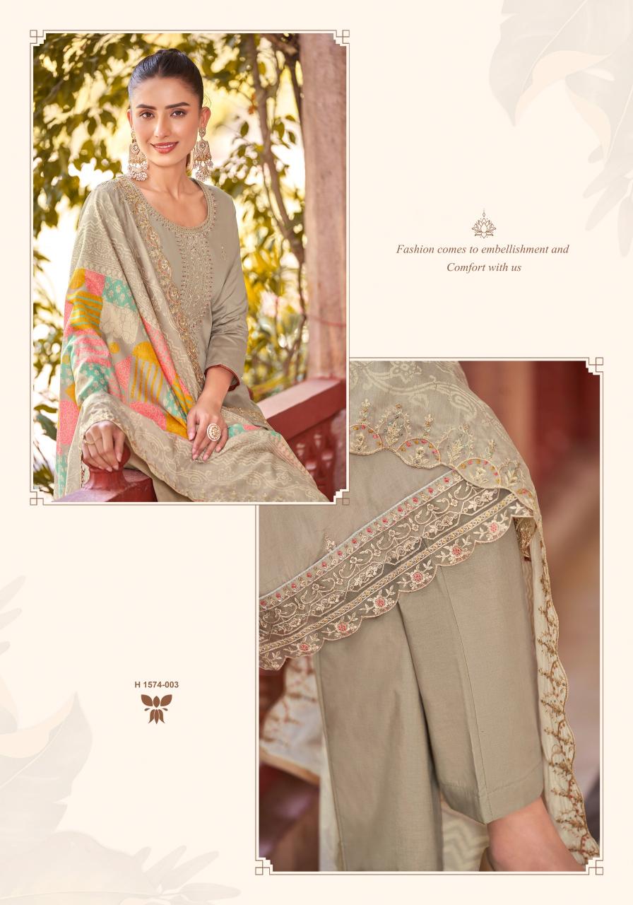 Alok Blossom Touch Cotton Embroidered Dress Material Wholesale Catalog
