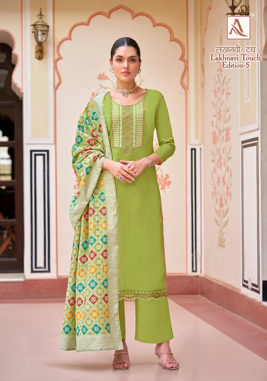 Alok Lakhnavi Touch Vol 5 Dress Material Wholesale Catalog