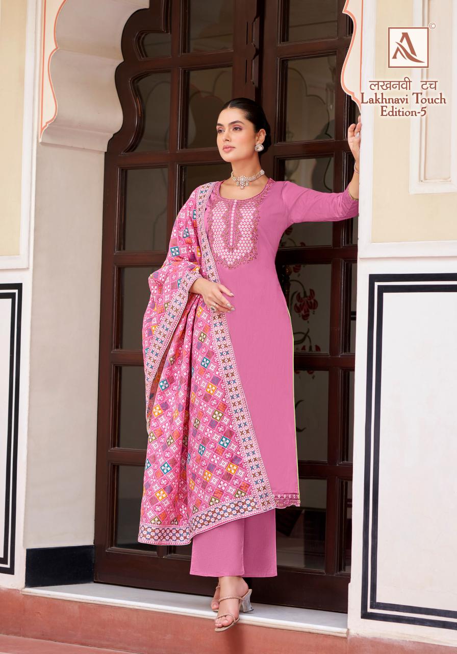 Alok Lakhnavi Touch Vol 5 Dress Material Wholesale Catalog