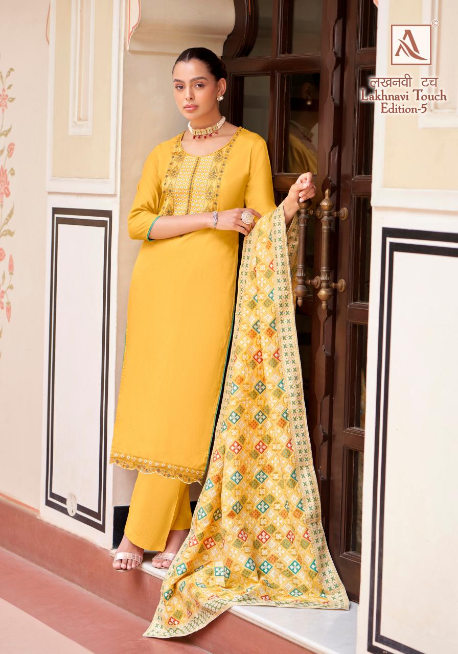Alok Lakhnavi Touch Vol 5 Dress Material Wholesale Catalog