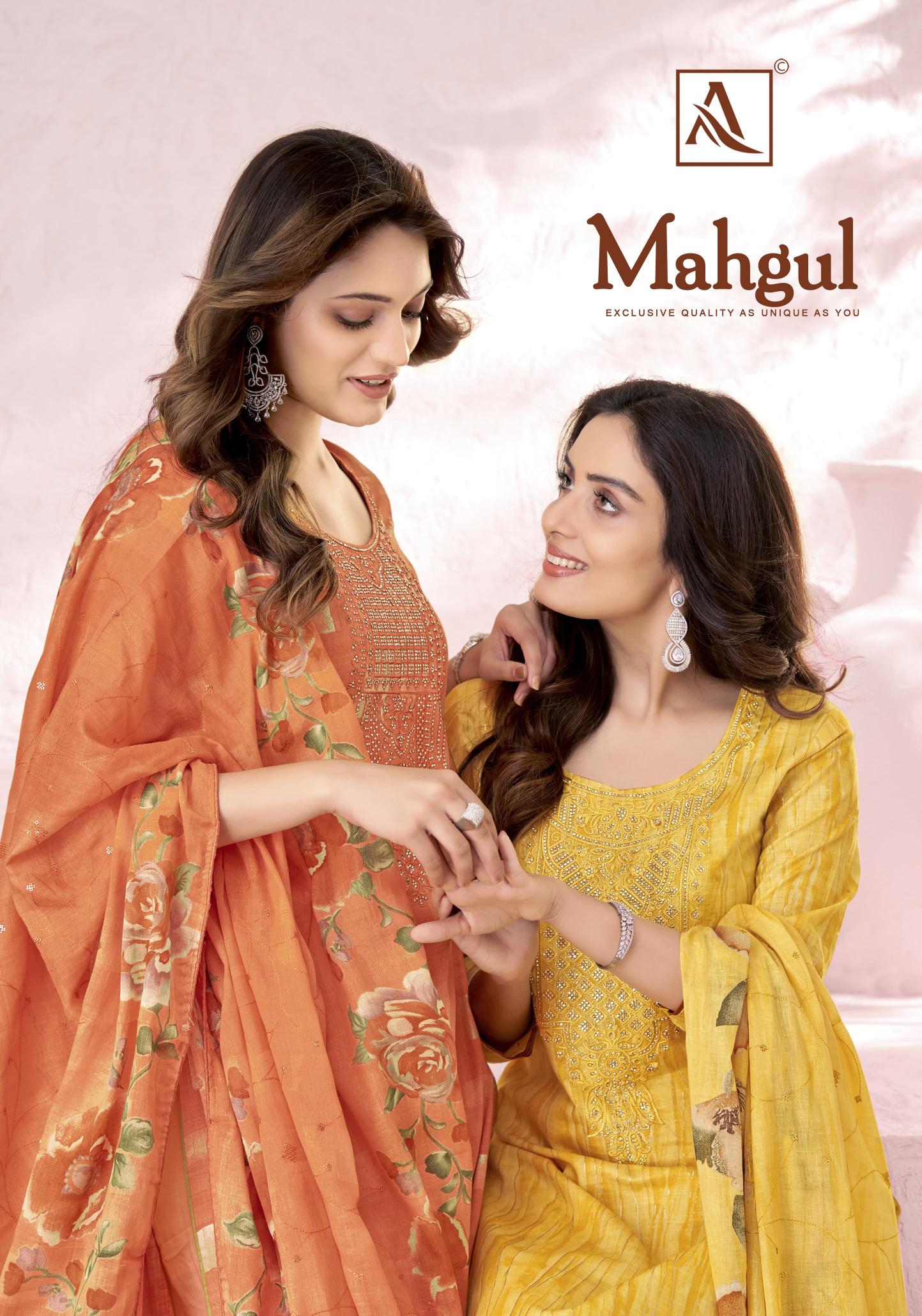 Alok Mahgul Designer Dress Material Wholesale Catalog