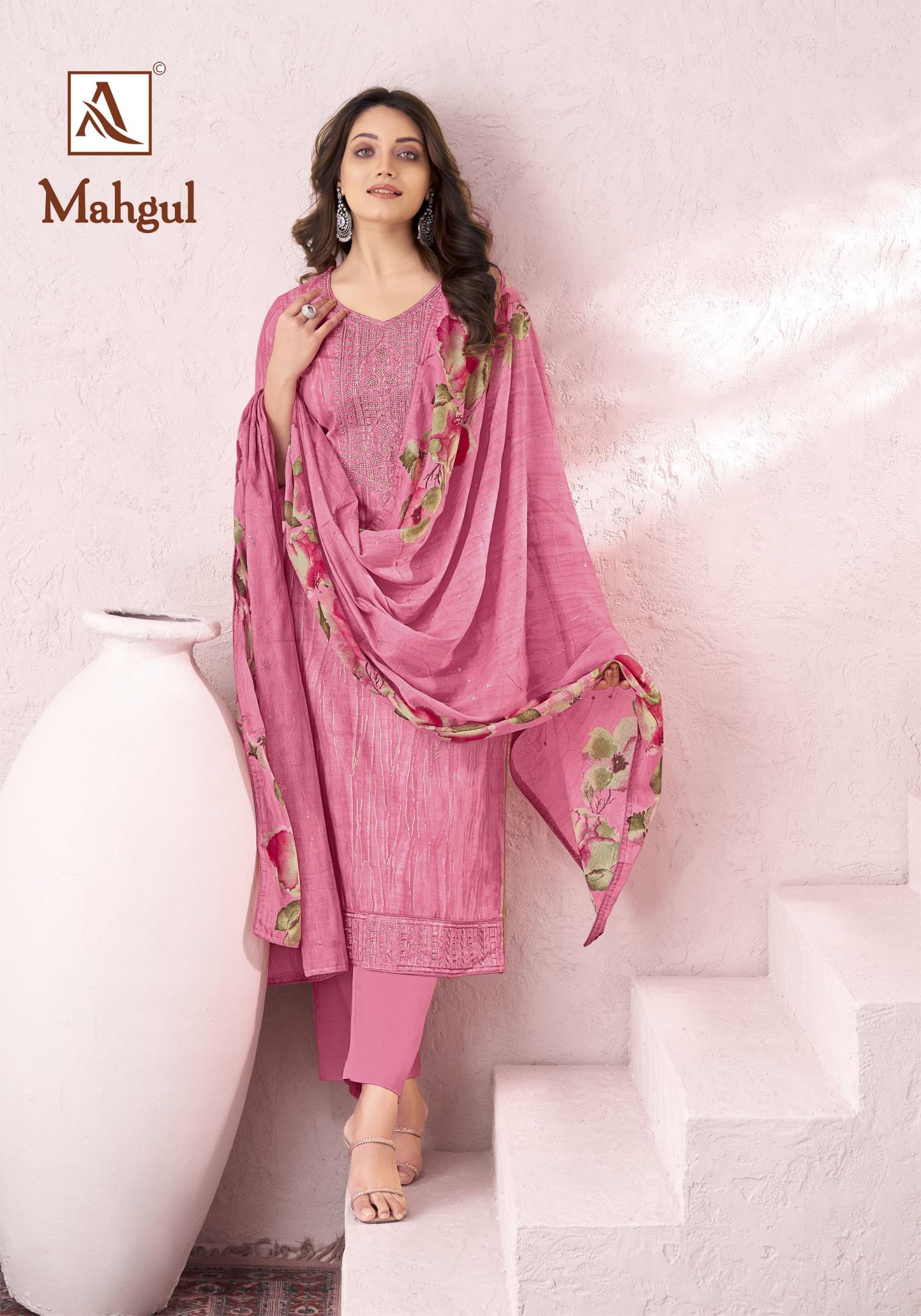 Alok Mahgul Designer Dress Material Wholesale Catalog