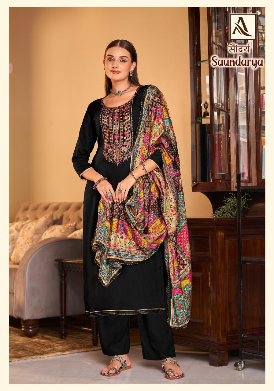 Alok Saundarya Dress Material Wholesale Catalog