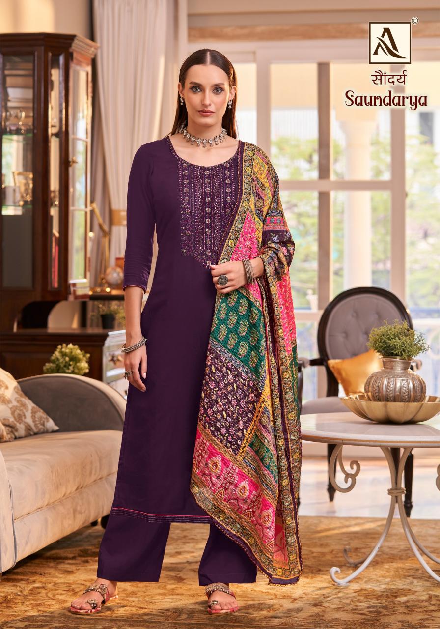 Alok Saundarya Dress Material Wholesale Catalog