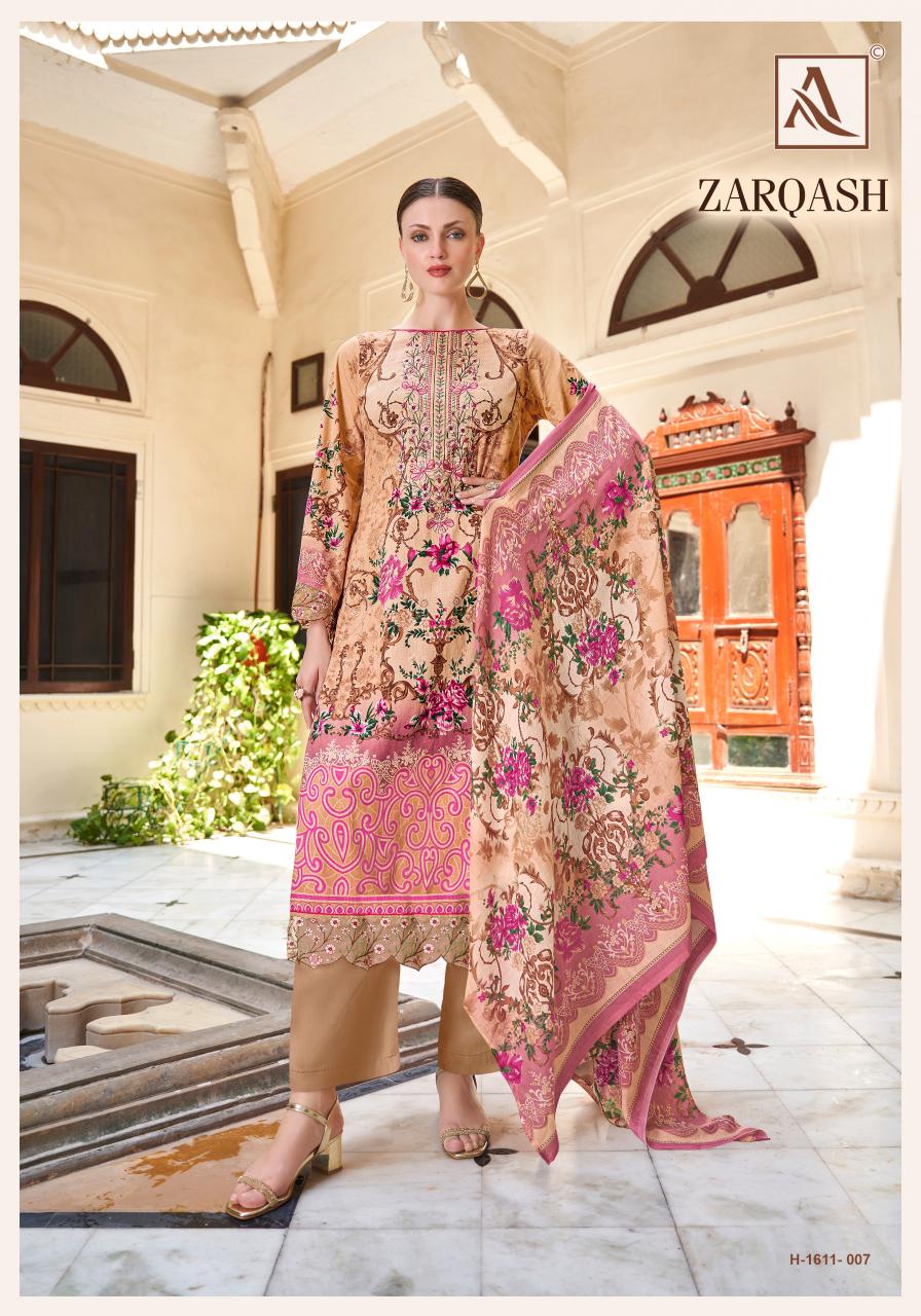 Alok Zarqash Cotton Embroidery Dress Material Wholesale Catalog