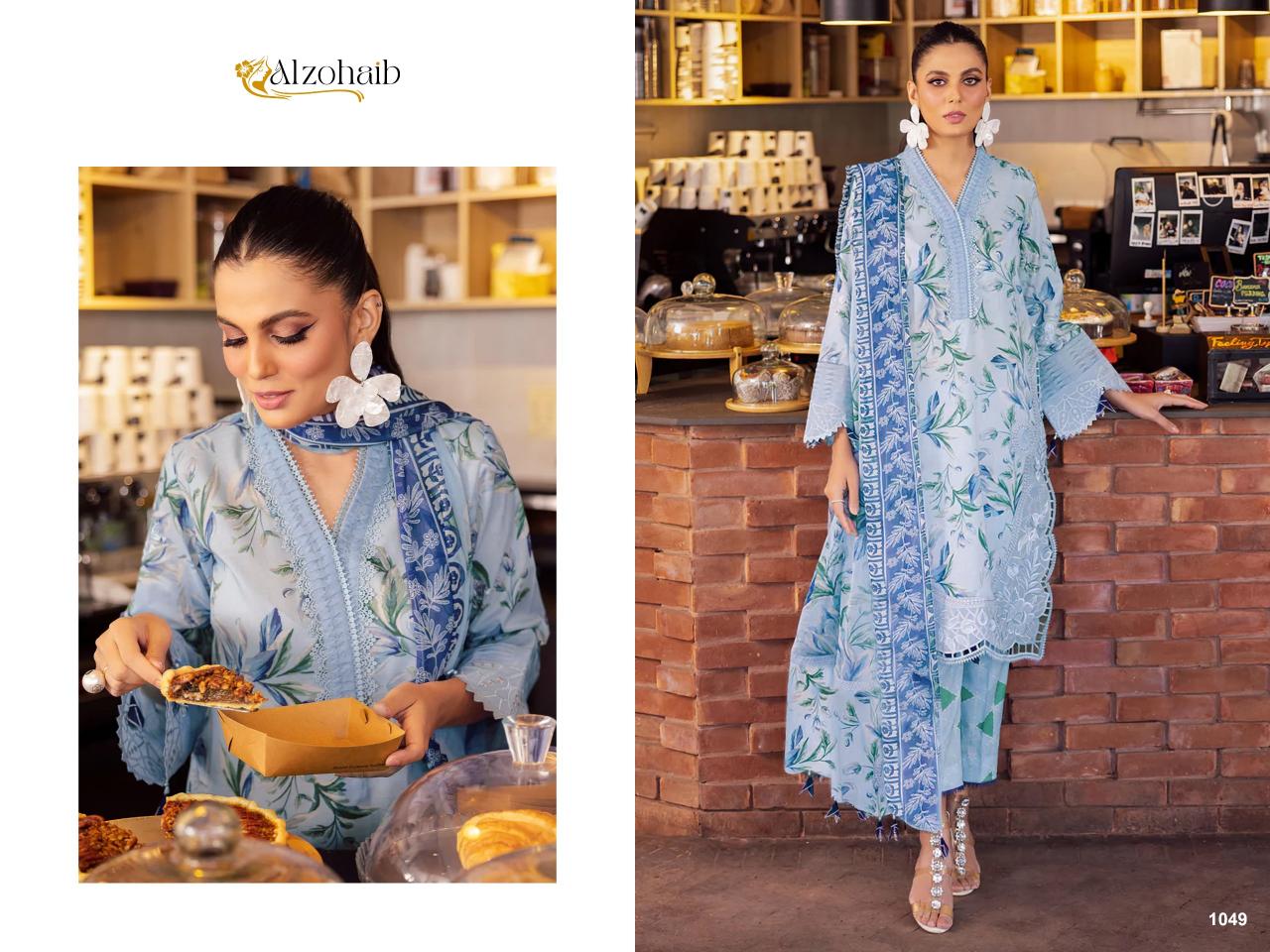Alzohaib Girl Glam Cotton Dupatta Pakistani Salwar Suits Wholesale Catalog