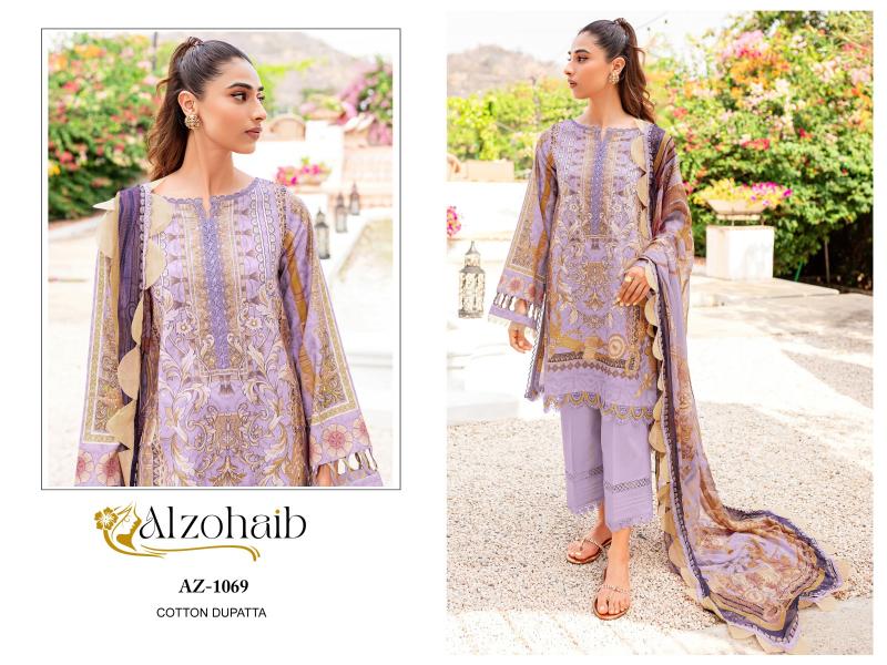 Alzohaib Queen Court Vol 3 Chiffon Dupatta Pakistani Suits Wholesale Catalog