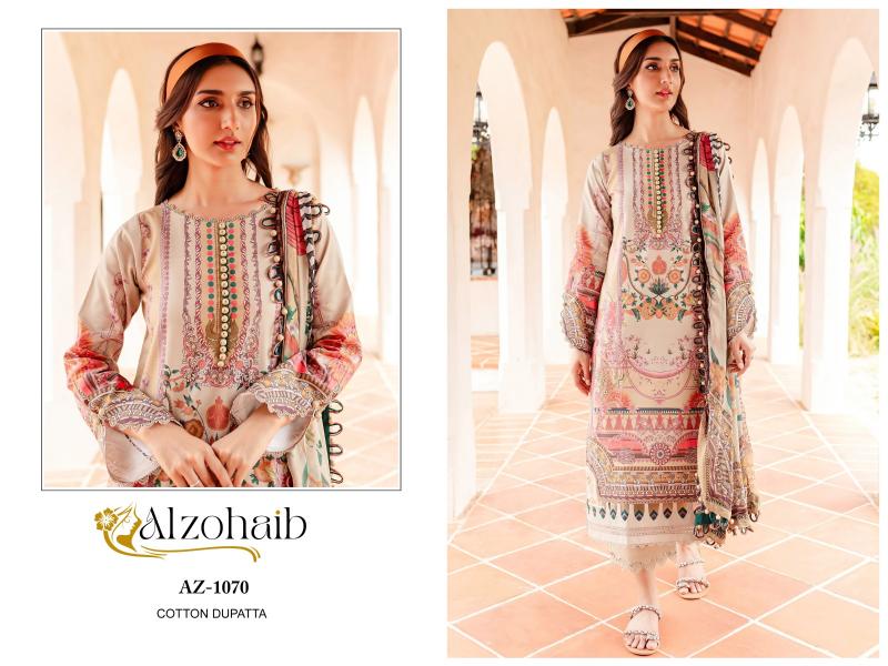 Alzohaib Queen Court Vol 3 Chiffon Dupatta Pakistani Suits Wholesale Catalog