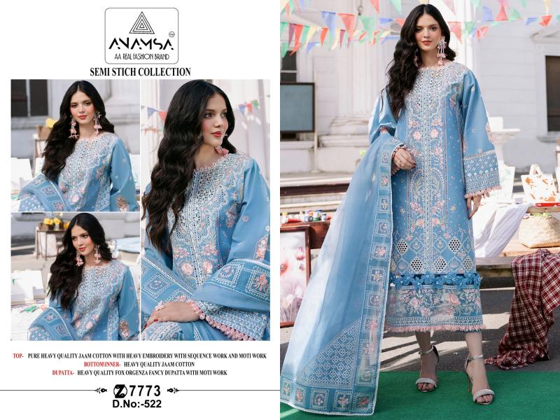 Anamsa 522 Embroidered Pakistani Wholesale Catalog