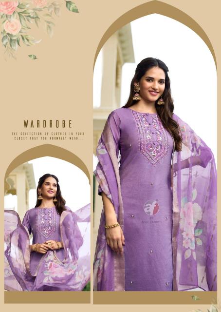 Anju Fabric Mayra Vol 5 Lavender Color Kurti Online India Wholesale catalog