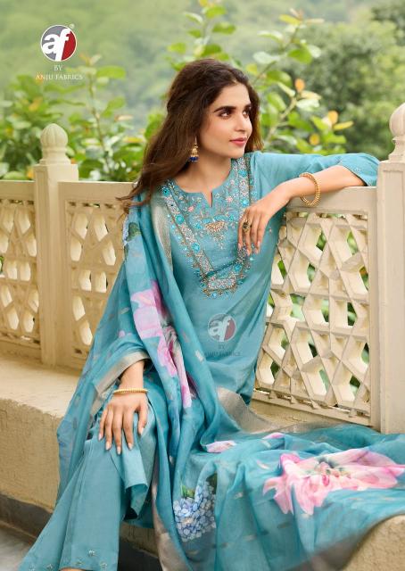 Anju Fabric Mayra Vol 5 Lavender Color Kurti Online India Wholesale catalog