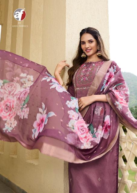 Anju Fabric Mayra Vol 5 Lavender Color Kurti Online India Wholesale catalog