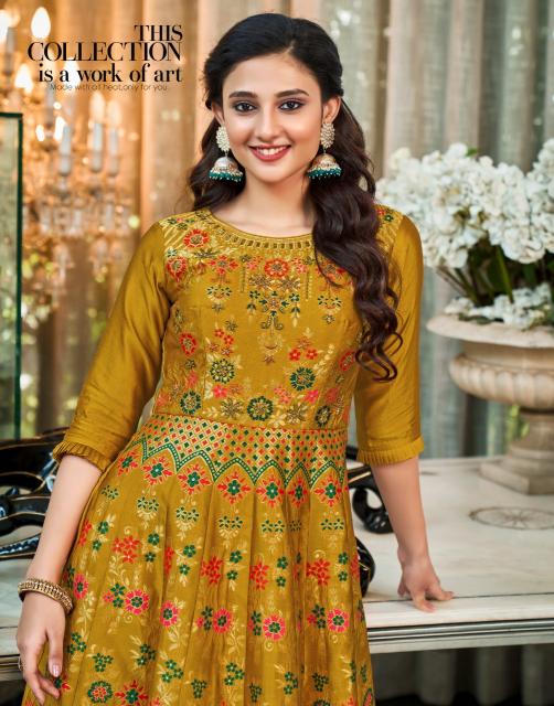 ANJU PHULKARI Kurti Dresses Gown Export From India Wholesale Catalog