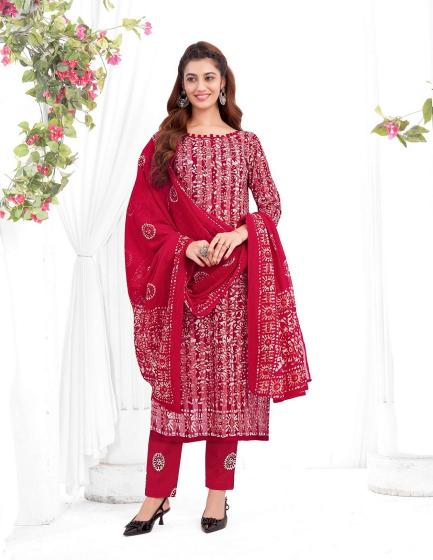 Baalar Battik Special Vol-3 – Kurti Pant With Dupatta - Wholesale Catalog